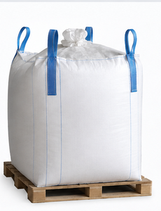 Sac Jumbo circulaire en PP tissé avec bec verseur d'ouverture supérieure, bec verseur de déchargement inférieur et boucles de levage aux coins croisés - Product Image 1