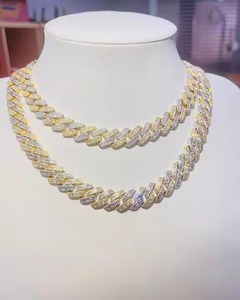 Collar y Cadena Cubana de Plata 925 con Diamantes de Moissanita VVS, Joyería Hip Hop Iced Out, Cadena Cubana de Moissanita - Product Image 5