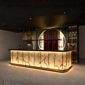 Juego de Bar Comercial de Lujo Zenith 2026, Muebles de Barra Modernos con Iluminación LED y Marco de Madera para Sala de Estar, Apartamento, Villa - Product Image 5