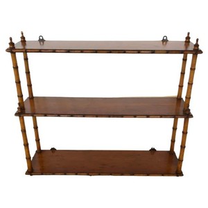 Luxury Exotic Wood Wall Shelf with Brass Accents - Teak Wood | Wholesale - Product Image 3