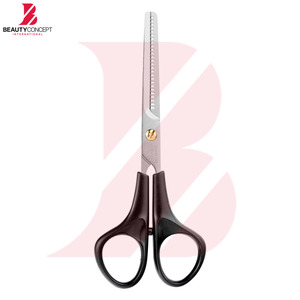 Ciseaux à effiler professionnels à double trou pour les doigts, manche en plastique, acier inoxydable, outils de coiffure pour barbier - Product Image 2