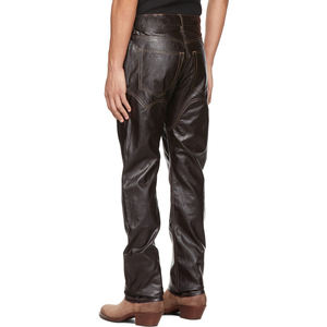 Pantalon en cuir léger de haute qualité à 100 %, coupe décontractée, longueur standard, avec tissu respirant, coupe-vent et à séchage rapide, pantalon en cuir pour homme - Product Image 2