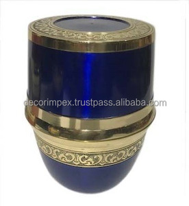 Modern Eco-Friendly Cremation Urns by Hand Carving with Color Finish Best Selling Solid Brass Adult Keepsake Funeral Urn - Product Image 5