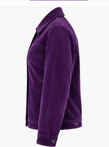 Veste pour femme de couleur violette, col rabattu, fermeture à boutons, manches longues - Product Image 4