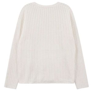 Camiseta de Manga Larga Blanca de Crochet para Hombre, Cuello Redondo, Algodón Texturizado, Estilo Casual Urbano, para Uso Diario - Product Image 3