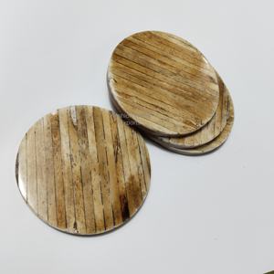 Juego de Posavasos de Yute Natural Hechos a Mano con Centro Negro, Posavasos Redondos Rústicos para Decoración de Mesa de Comedor y Mesa de Café - Product Image 3