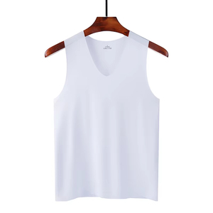 Men Tank <b>Top</b> Summer Men Non Marking Ice Silk Undershirt Men's Slim Sports Fitness <b>Cross</b>-Body Bottoming Sleeveless Latest Design - Product Image 6