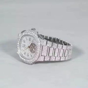 Premium VVS Moissanite Diamond Mens Quartz Watch Glass Dial Stainless Steel Band Brilliant Sparkle for Elevated Luxury Lifestyle - Product Image 2