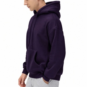 Sweat-shirt à capuche unisexe, coupe classique, 100 % coton molletonné, décontracté, avec poches, pour l'hiver, respirant, tricoté, couleur unie - Product Image 4