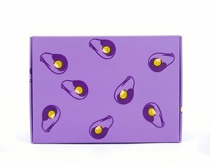 Caja Plegable Morada con Diseño de Aguacate para Almacenamiento de Alimentos, Cartón Rectangular Color Marfil, Impresión Offset Reciclable - Product Image 5