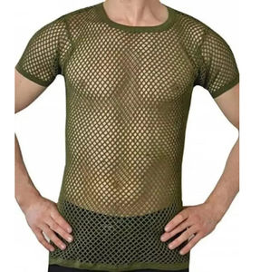 Camiseta de malla transparente blanca para hombre, manga larga, corte regular, cuello redondo, logotipo personalizado, anti-UV, camiseta interior de malla. - Product Image 4