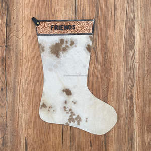 ถุงน่องยาว16 "สำหรับวันหยุดเทศกาลคริสต์มาสทำมือถุงน่องลายดอกไม้หนังวัวสไตล์ตะวันตก - Product Image 2