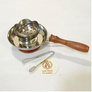 Becora Eco-friendly Brass <b>Summer</b> Scent Home Fragrance Incense Tray Flower Cone Holder Ash Catcher Stick Diffuser Incense - Product Image 2