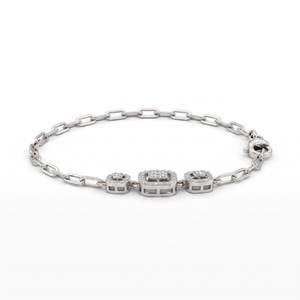 Unisex 9K Solid Gold Lab Grown Round Cut Diamonds IGI Certified Signature Style Everyday Wear <b>Bracelet</b> with 31 Diamonds - Product Image 3