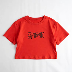 Customized Color Premium Women Crop Shirts Cotton <b>Material</b> Lightweight Quickdry Design Casual Apparel Fashion Clothing - Product Image 1