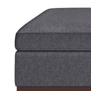 Owen Slate Grey Square <b>Storage</b> Ottoman Stylish Coffee Table <b>Stool</b> & Ottoman - Product Image 2