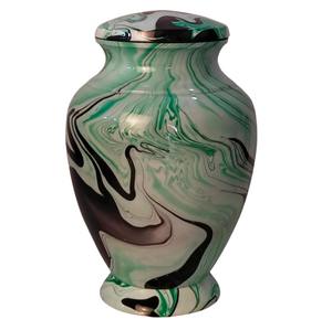 Urna Funeraria de Aluminio de Lujo con Incrustaciones de Madreperla Tradicional, Hecha a Mano con Esmalte Agrietado, Capacidad de 3-4L, Impresión Personalizada para Adultos - Product Image 3