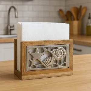 Elegante Servilletero Rectangular con Adorno de Colibrí y Forro de Tela Floral Estampada, Accesorio Decorativo para Mesa del Hogar - Product Image 3