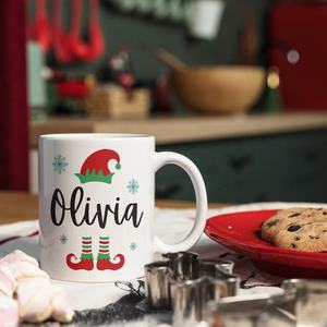 Cute Christmas Porcelain Coffee <b>Mug</b> with Geometric Pattern Personalized Name Logo Customization Gift <b>Box</b> Packaging for Giveaways - Product Image 1