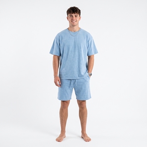 Ensemble 2 pièces décontracté tricoté respirant pour homme, été, nouveau, personnalisable, polyester/coton, haute qualité, couleur unie, vente en gros - Product Image 1