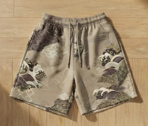Shorts de bain sublimés pour hommes avec cordon de serrage à la taille, longueur mi-cuisse, style décontracté, sublimation, 100% polyester respirant - Product Image 5