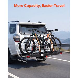 Porte-bagages de toit pour 2 vélos de montagne 62" x 20" x 3" Capacité de 500 lb Haute résistance - Product Image 2
