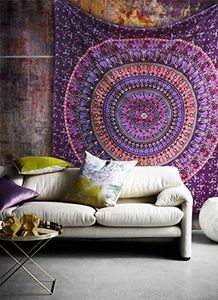 Tapiz Floral Intrincado de Estilo Bohemio, Mandala Psicodélico Hippie, Decoración India para Colgar en la Pared, Cubrecama Decorativo para Dormitorio - Product Image 3