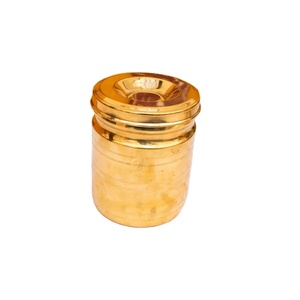 High Quality Brass <b>Jar</b> Golden Polished Finish Leak Proof Dishwasher Safe Eco-Friendly for Premium Home Decor Business Gifts - Product Image 1