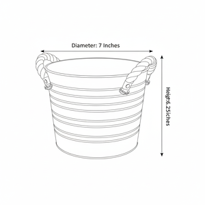 Maceta de Metal Galvanizado Estilo Rústico, Cesta Vintage para Flores, Marca Headway Crafts - Product Image 6