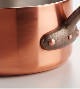 Sartén de cobre color oro rosa con acabado mate y mango metálico, sartén de diseño para utensilios de cocina, hoteles, restaurantes y vajilla. - Product Image 3