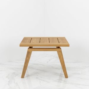 Tables d'extérieur en teck de qualité professionnelle, minimalistes, à lattes, pour patio, bureau central, mobilier de terrasse résistant aux intempéries, fourniture pour projets hôteliers - Product Image 3