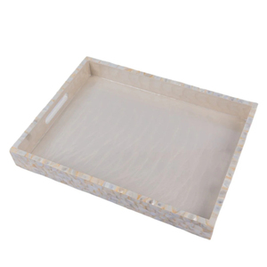 Plateau de service rond de luxe en nacre incrustée, mosaïque de coquillages faite à la main, décoration de table basse ottomane, vente en gros directe d'usine - Product Image 2
