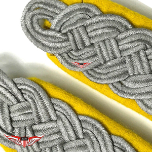 KEW Vintage Epaulettes Style Grey <b>Braided</b> Shoulder Boards Yellow Fabric Durable Garment <b>Accessories</b> - Product Image 2