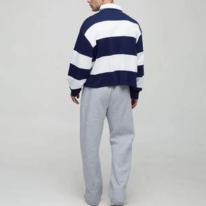 Chemises polo à manches longues en jersey rayé, coton de haute qualité, logo brodé personnalisé, prix compétitif - Product Image 5