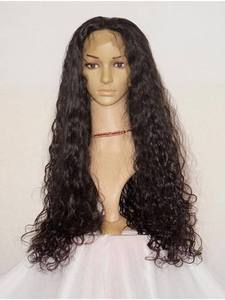 Perruque de cheveux humains longs ondulés pré-épilée, avec dentelle frontale HD transparente, effet mouillé et ondulé, noir naturel, sans colle, en cheveux vierges - Product Image 3