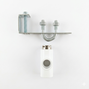 Kit de sistema de limpieza solar Hydroplus International, juego de 3 rociadores de acero inoxidable con abrazadera galvanizada y junta en T de PVC - Product Image 1