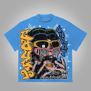 T-shirt personnalisé de qualité supérieure, impression sérigraphique, vente en gros, nouveau design tendance, 100% coton, tissu de qualité supérieure, impression de haute qualité - Product Image 1