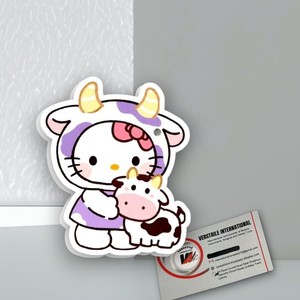 Venta al por mayor: Encantadores azulejos magnéticos de acrílico reutilizables y ecológicos con diseño de vaca y Hello Kitty, para extensiones de pestañas, con etiqueta privada, diseño de flor circular. - Product Image 1