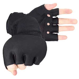 Half Finger <b>Gloves</b> <b>Black</b> Breathable Cotton Polyester Spandex Unisex Hook Loop Closure Summer - Product Image 2