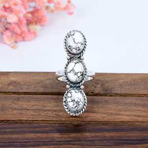 Wild Horse Jasper <b>Ring</b> Sterling <b>Silver</b> Handmade Boho <b>Statement</b> Jewelry Nature Inspired Gift for Her - Product Image 6