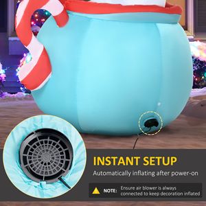 Outsunny 5ft ha portato i gonfiabili di Natale benedetti pinguini dell'orso polare Cup addobbi giardino all'aperto giardino decorazioni per le vacanze - Product Image 3