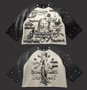 เสื้อยืดพิมพ์ลายดิจิตอลแบบหนาพิเศษ พร้อมโลโก้แบรนด์แบบกำหนดเอง สไตล์วินเทจ ขาดๆ แบบดิสเทรส ทรงโอเวอร์ไซส์ ไหล่ตก - Product Image 6