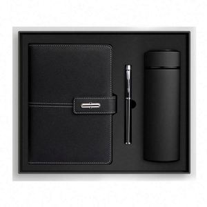 Articles cadeaux promotionnels de luxe en gros, ensemble cadeau personnalisable avec thermos, carnet, stylo et bouteille - Product Image 3