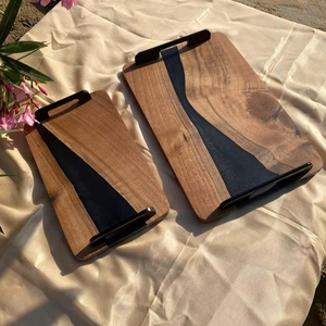 Premium Wooden And Resin Serving <b>Tray</b> Handmade Decorative Epoxy Resin <b>Tray</b> For Home <b>Kitchen</b> Dining And Gifting Use - Product Image 1