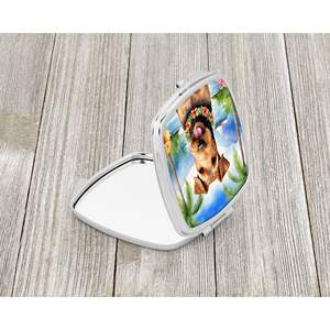 Airedale Terrier Luau Compact Folding Handheld <b>Makeup</b> <b>Mirror</b> Portable Pocket Travel Decorative Gift <b>for</b> Women and Girls - Product Image 2