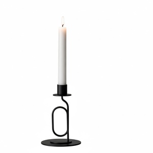 Porte-bougie moderne en métal doré à 4 bras, élégant centre de table incurvé en forme de U pour la décoration intérieure, les mariages et les événements - Product Image 5