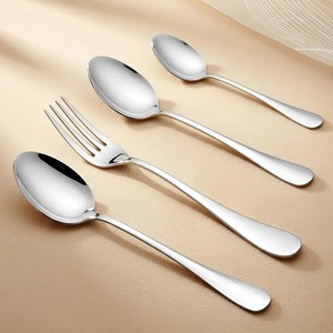 Modern Sustainable Stainless Steel Cutlery Set Fork Spoon Knife Heavy Duty Mirror Polish Uncoated <b>Flatware</b> for Kitchen Dining - Product Image 3