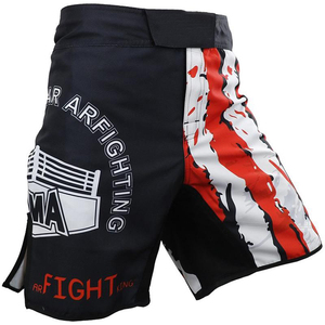 Shorts de sport légers pour hommes - 100% polyester, séchage rapide, protection UV, coupe ajustée, imprimé par sublimation pour arts martiaux mixtes - Product Image 3