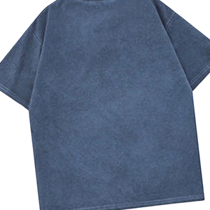 T-shirt Homme Oversize en Coton 100% Lavé à l'Acide, Col Rond, Manches Courtes, Logo Personnalisé sur le Devant, Style Streetwear Vintage, 220g - Product Image 5