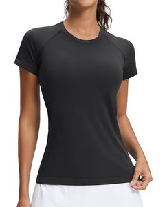 Camiseta deportiva para mujer de secado rápido, transpirable, de malla, para gimnasio, fitness, running, yoga, ropa deportiva de alto rendimiento, venta al por mayor. - Product Image 2